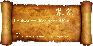 Neubauer Krisztián névjegykártya